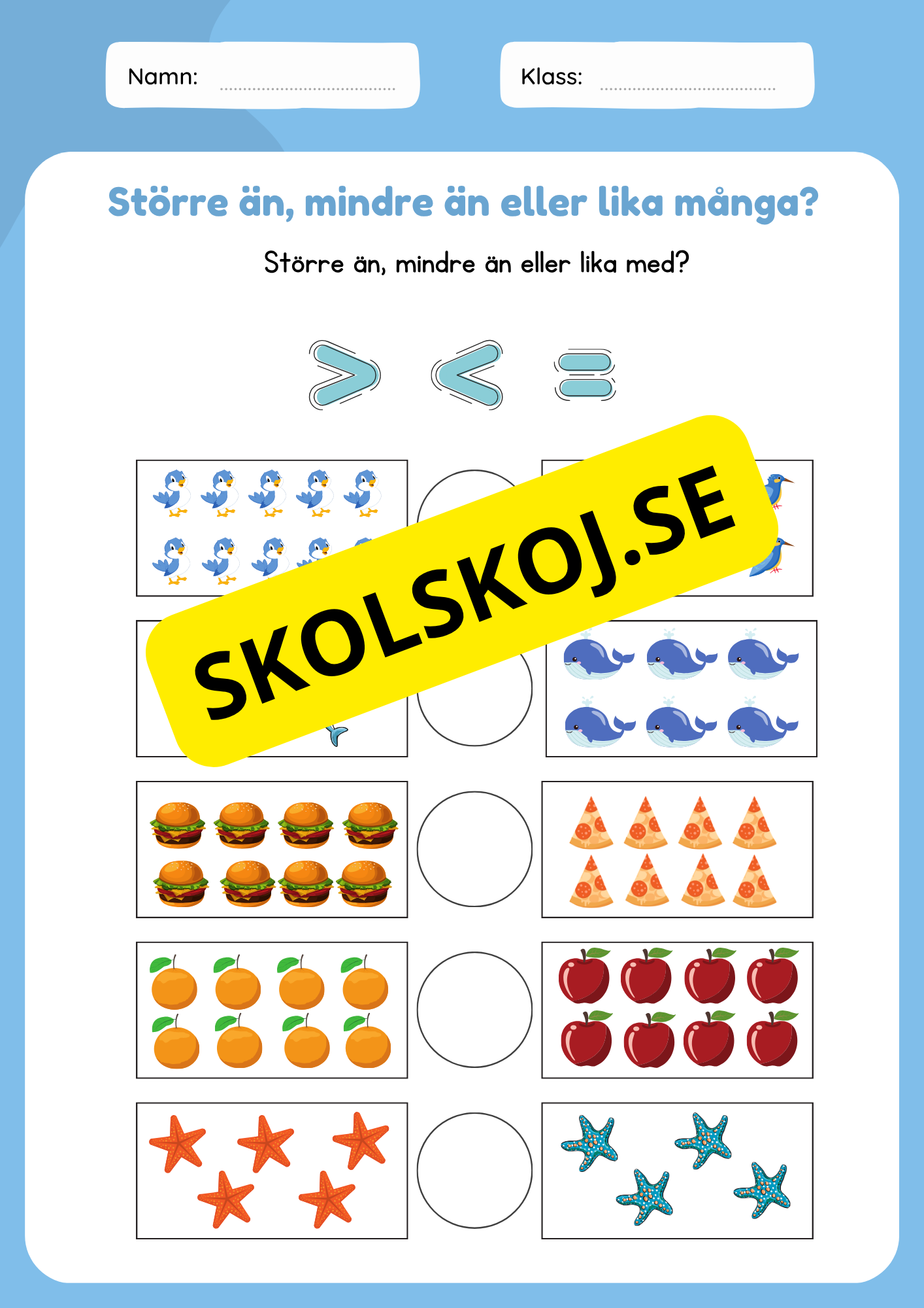 Större än mindre än eller lika med