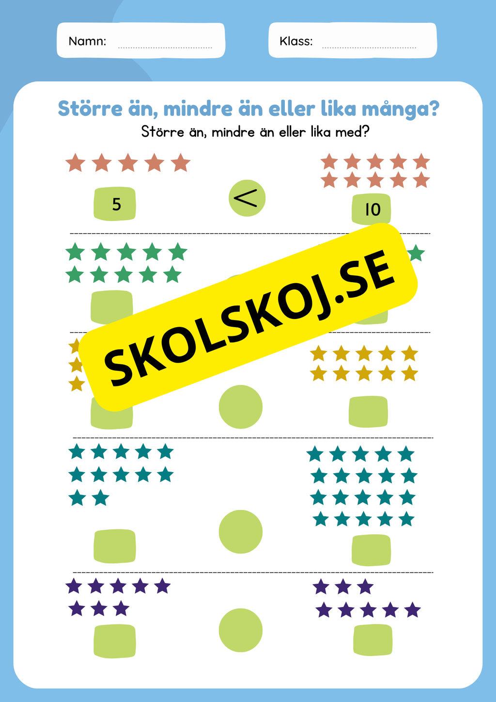 Större än mindre än eller lika med