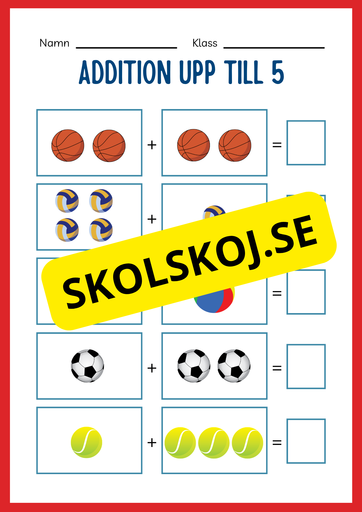 Stort paket - Addition 0 - 20