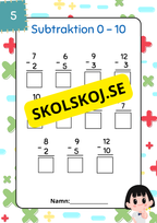 Subtraktion 0 - 10