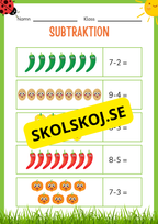 Subtraktion 0 - 20 - Häfte (20 sidor)