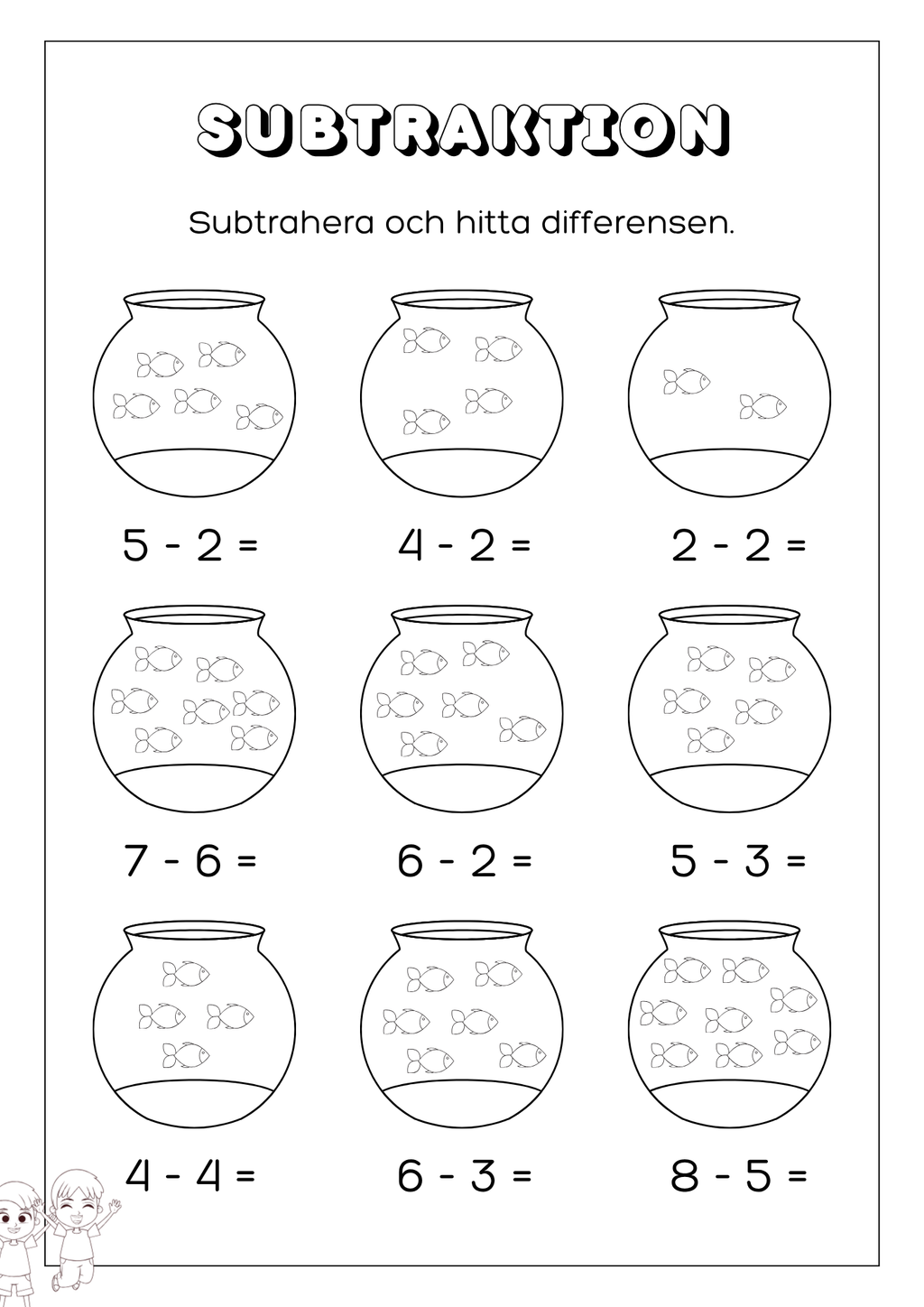 Subtraktion 0 - 10 - Förskoleklass - Årskurs 1