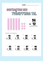 Subtraktion med tvåsiffriga tal - Extra uppgifter