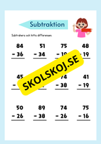 Subtraktion med tvåsiffriga tal - Extra uppgifter