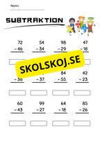 Subtraktion med uppställning tvåsiffriga tal