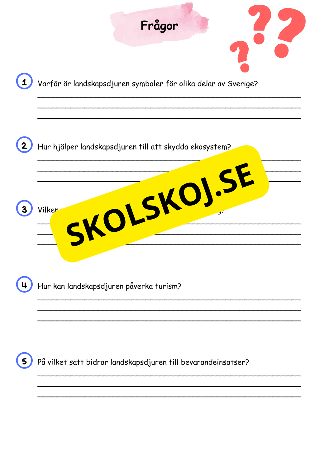 Sveriges landskapsdjur - Årskurs 4 - 6 - Biologi