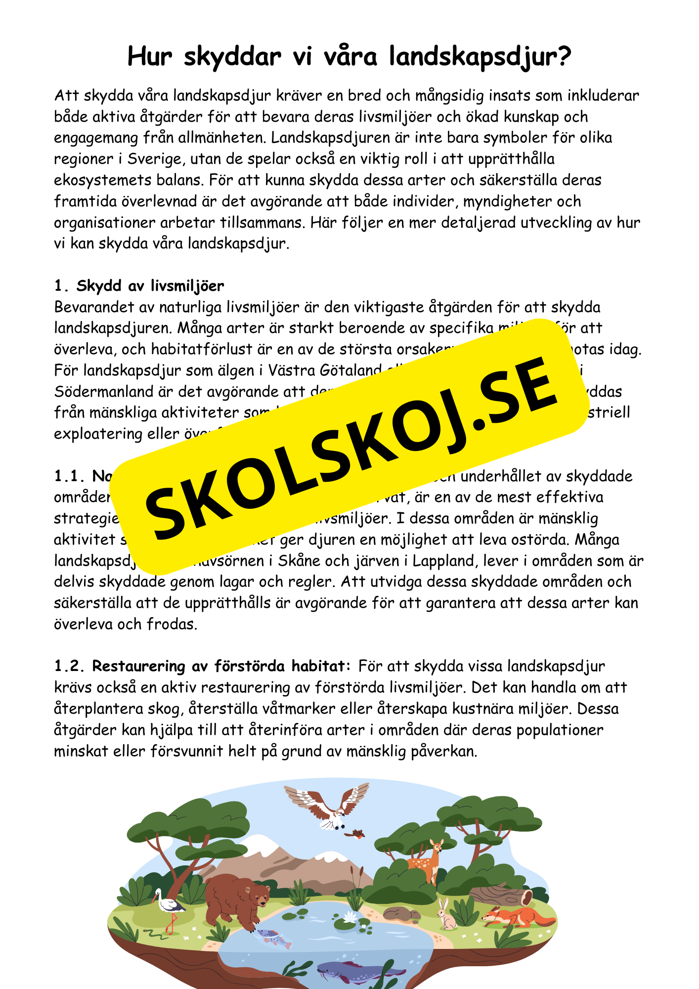 Sveriges landskapsdjur - Årskurs 4 - 6 - Biologi