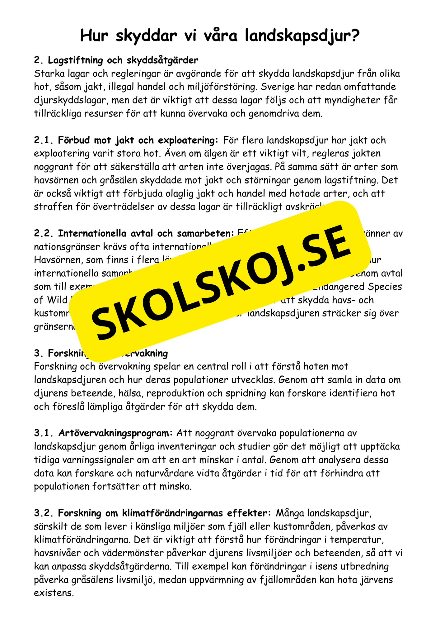 Sveriges landskapsdjur - Årskurs 4 - 6 - Biologi