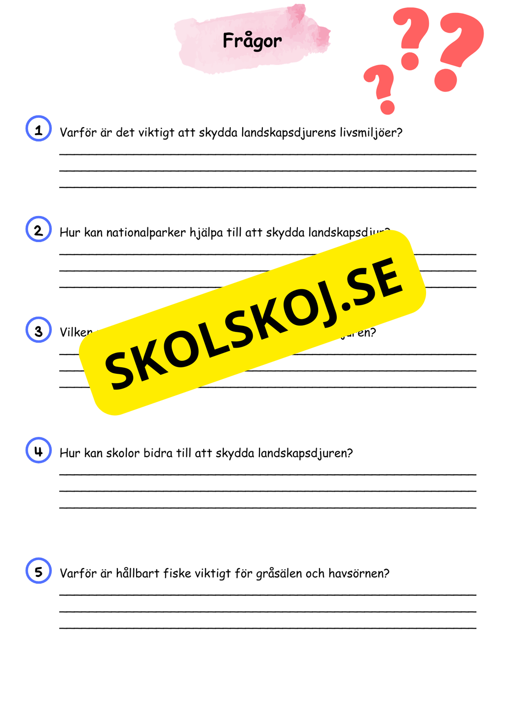 Sveriges landskapsdjur - Årskurs 4 - 6 - Biologi