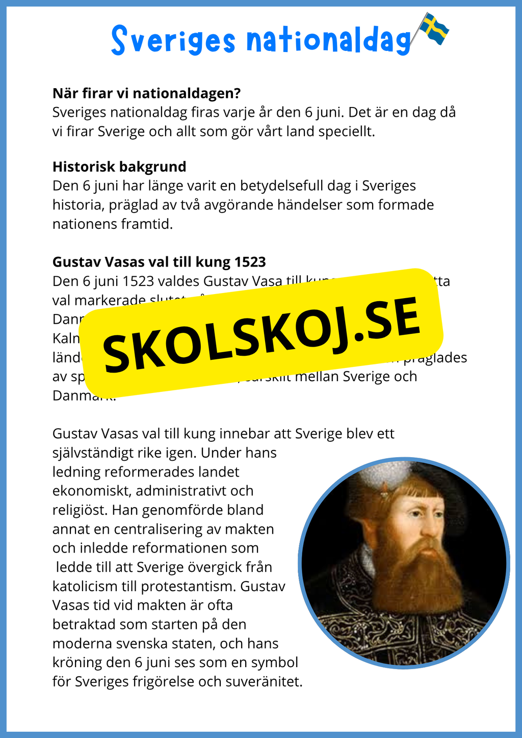 Sveriges nationaldag - Arbetshäfte