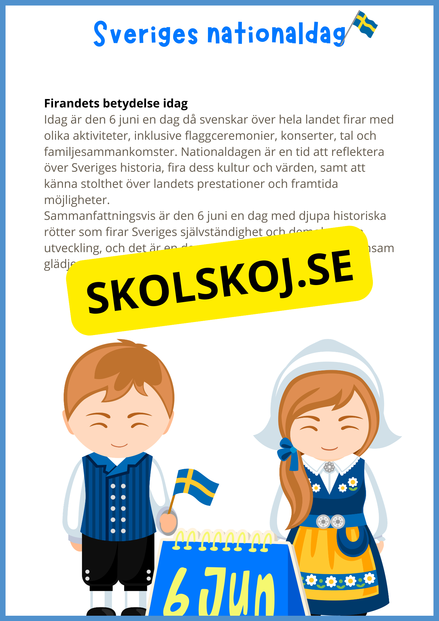 Sveriges nationaldag - Arbetshäfte