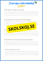 Sveriges nationaldag - Arbetshäfte