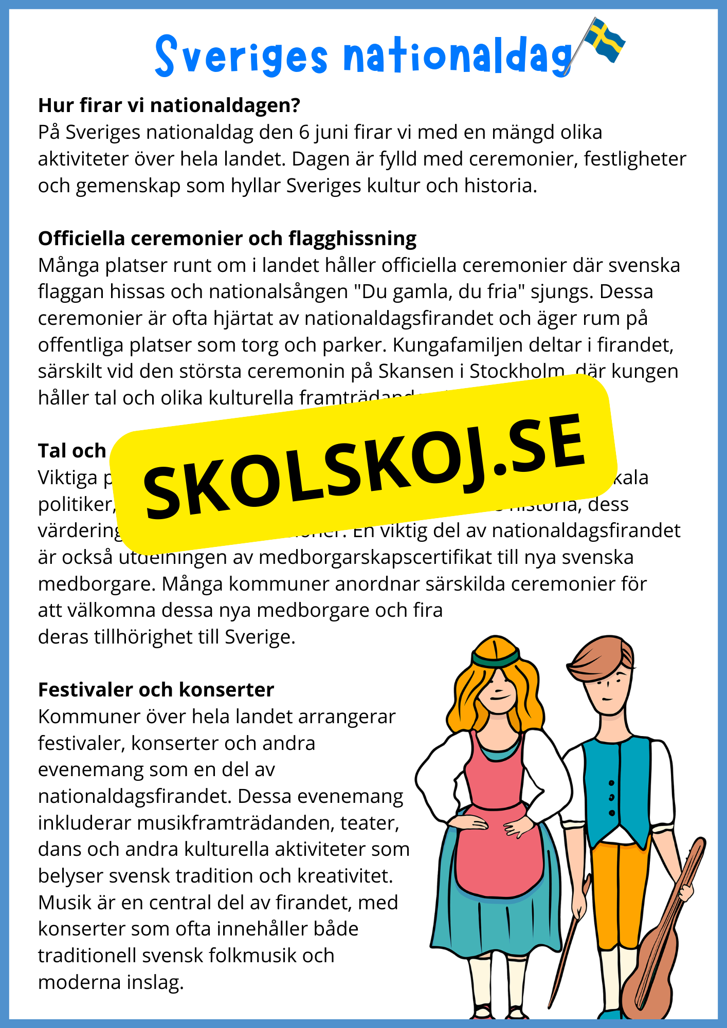 Sveriges nationaldag - Arbetshäfte