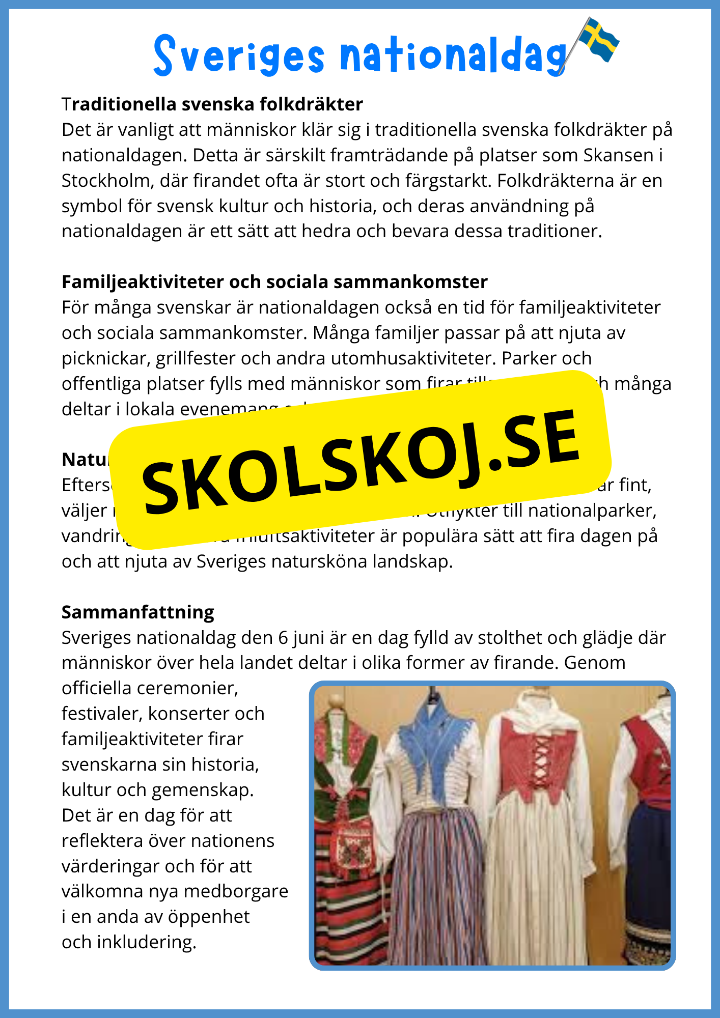 Sveriges nationaldag - Arbetshäfte