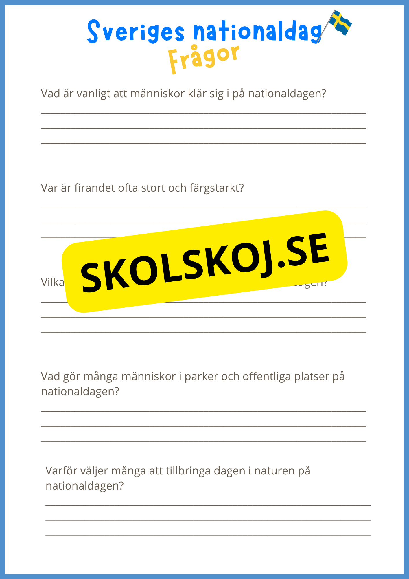 Sveriges nationaldag - Arbetshäfte