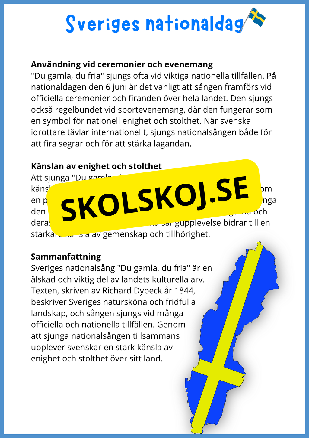 Sveriges nationaldag - Arbetshäfte