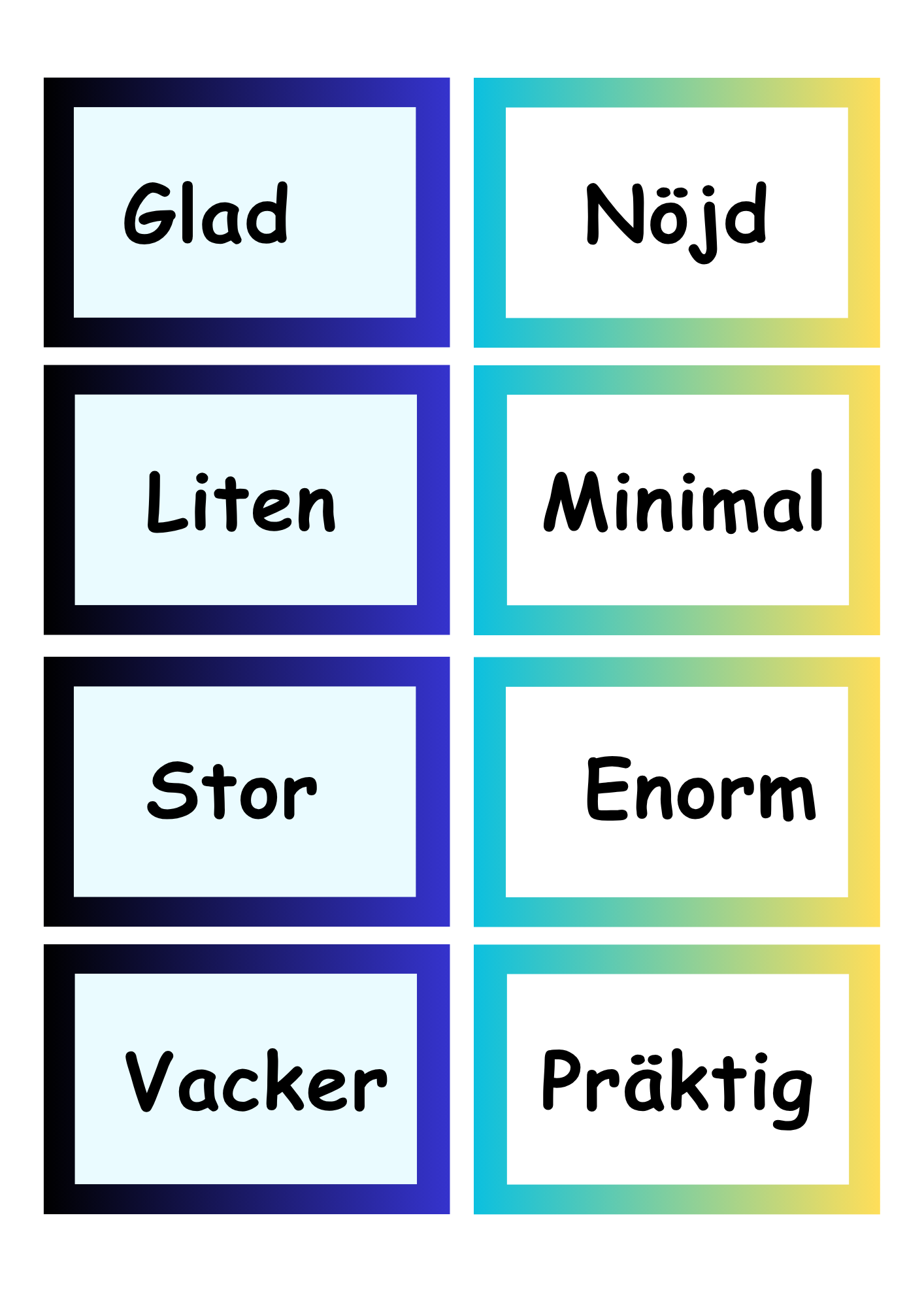 Synonymer - Flashkort