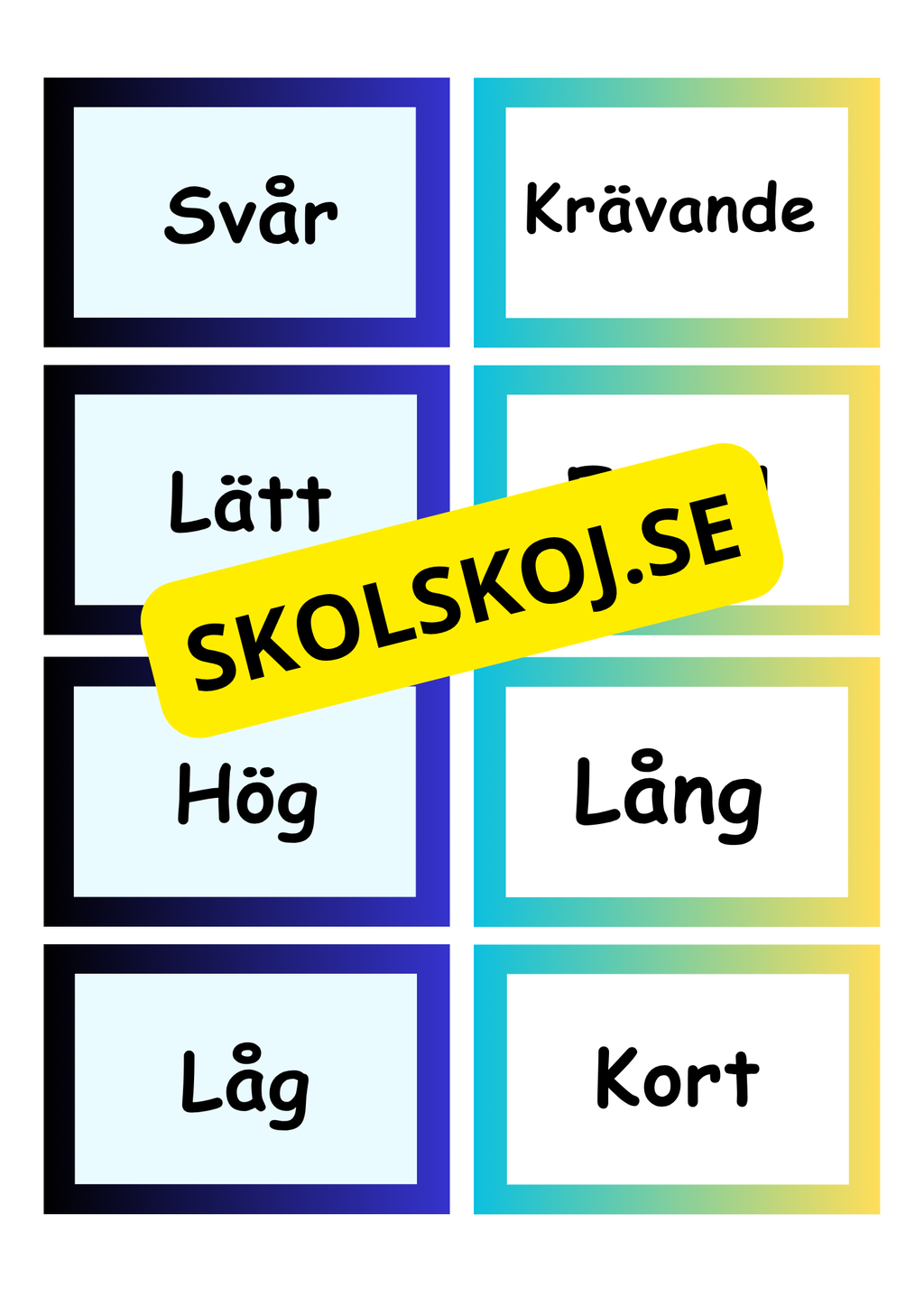 Synonymer - Flashkort