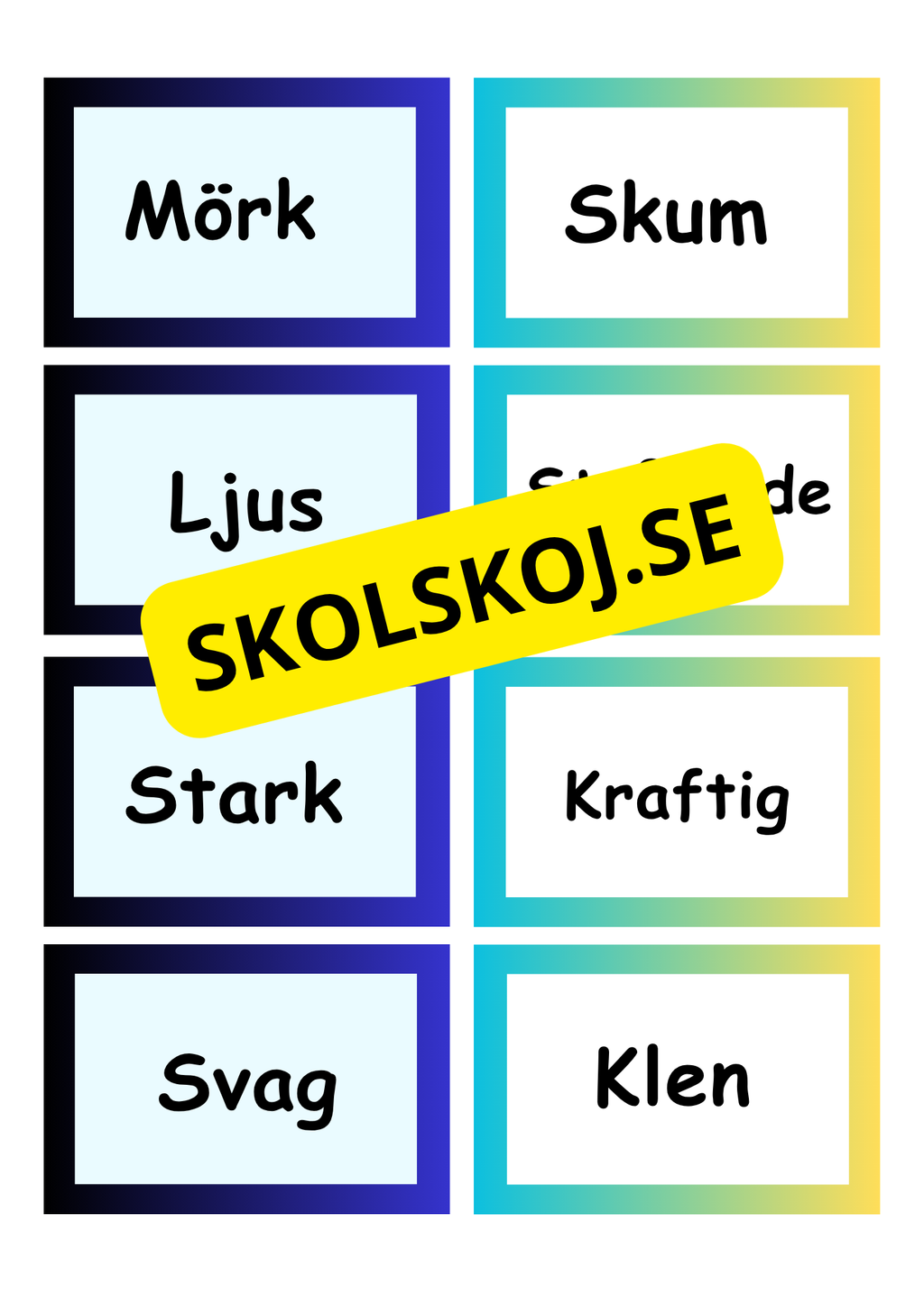 Synonymer - Flashkort