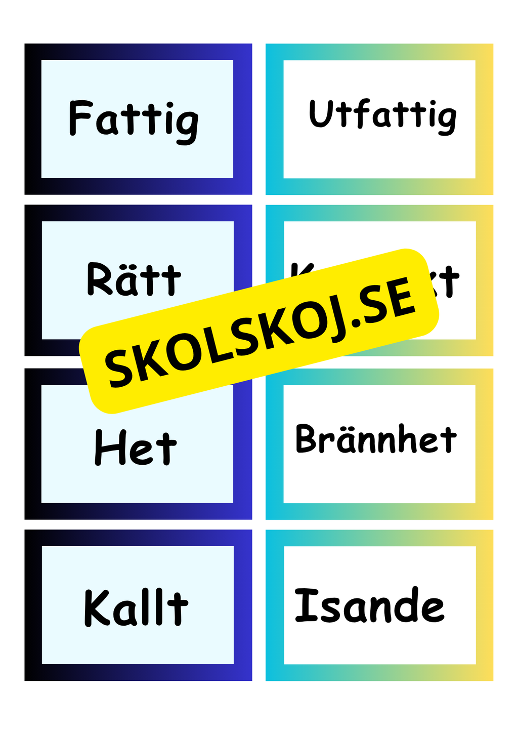 Synonymer - Flashkort