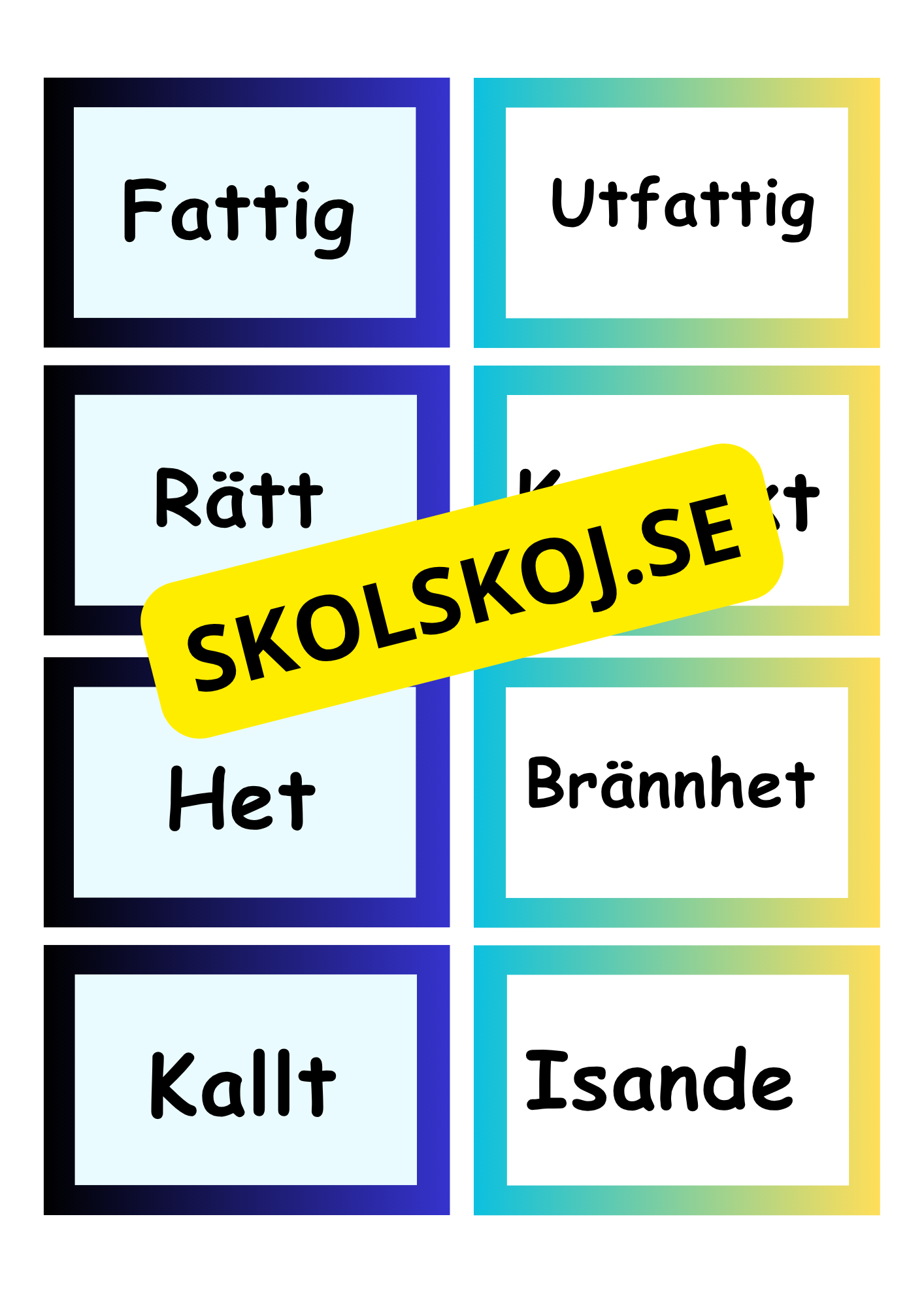 Synonymer - Flashkort