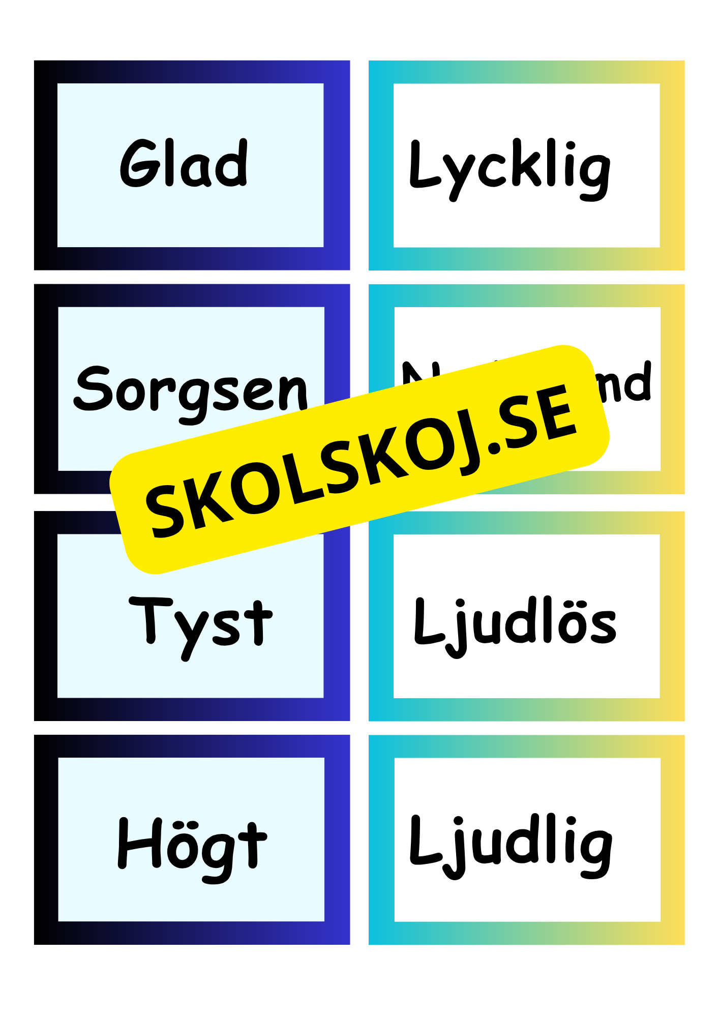 Synonymer - Flashkort