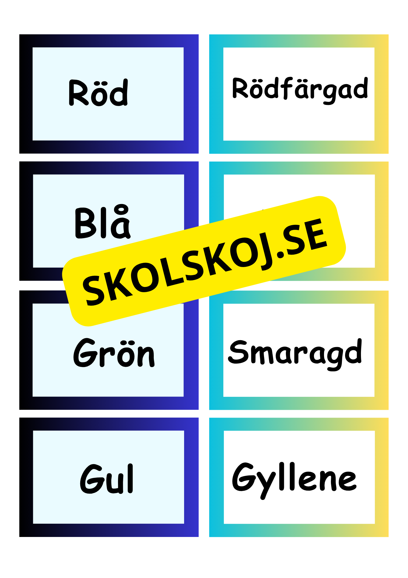 Synonymer - Flashkort