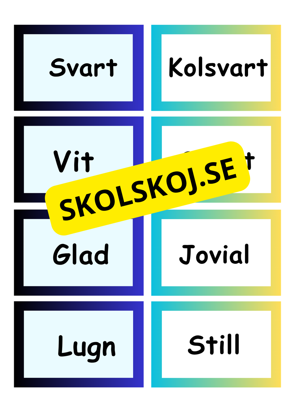 Synonymer - Flashkort