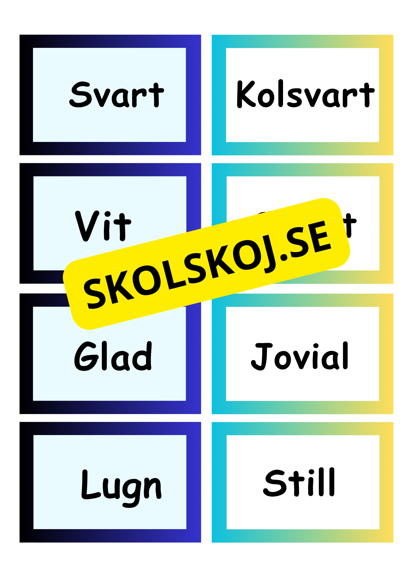 Synonymer - Flashkort