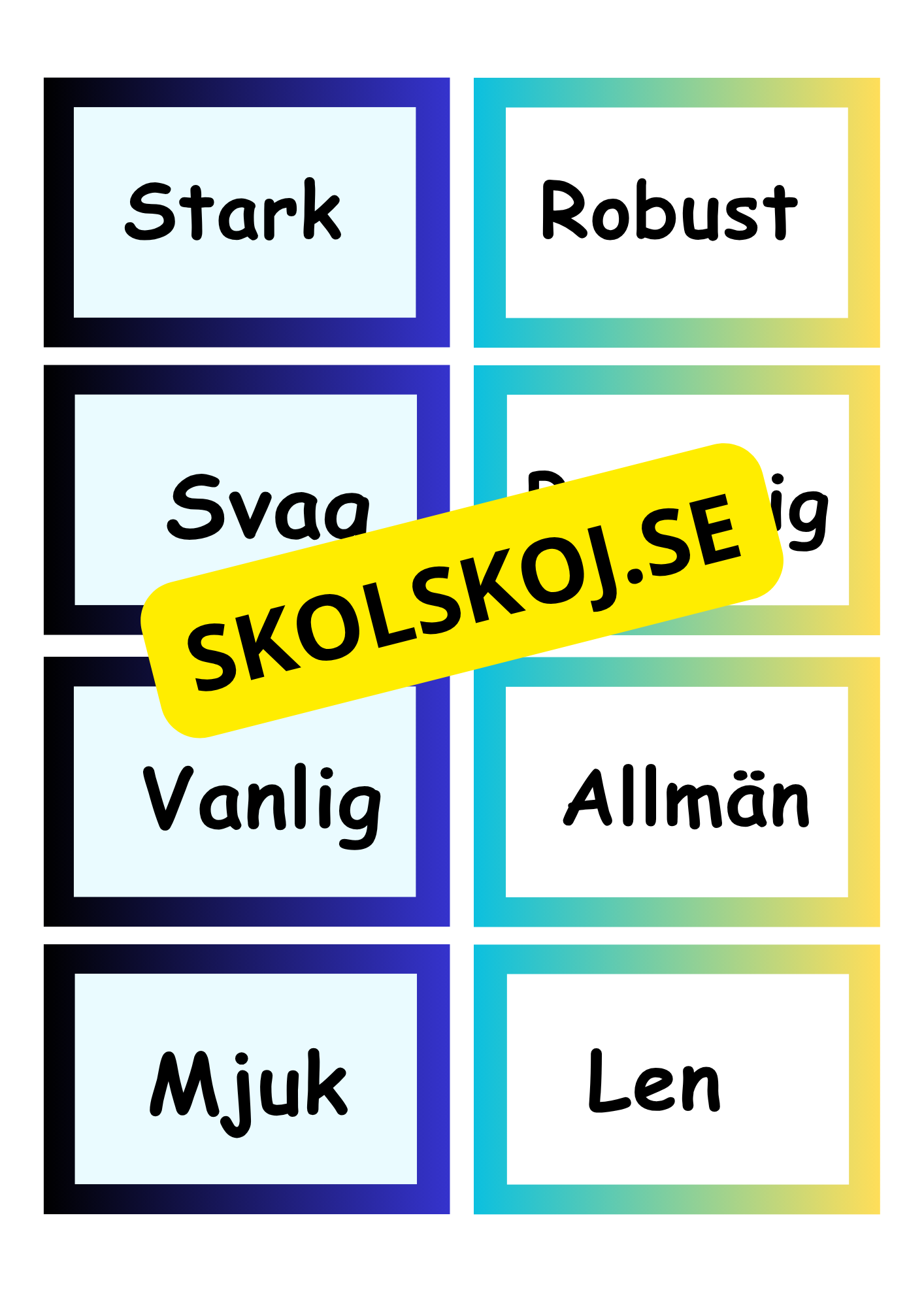 Synonymer - Flashkort