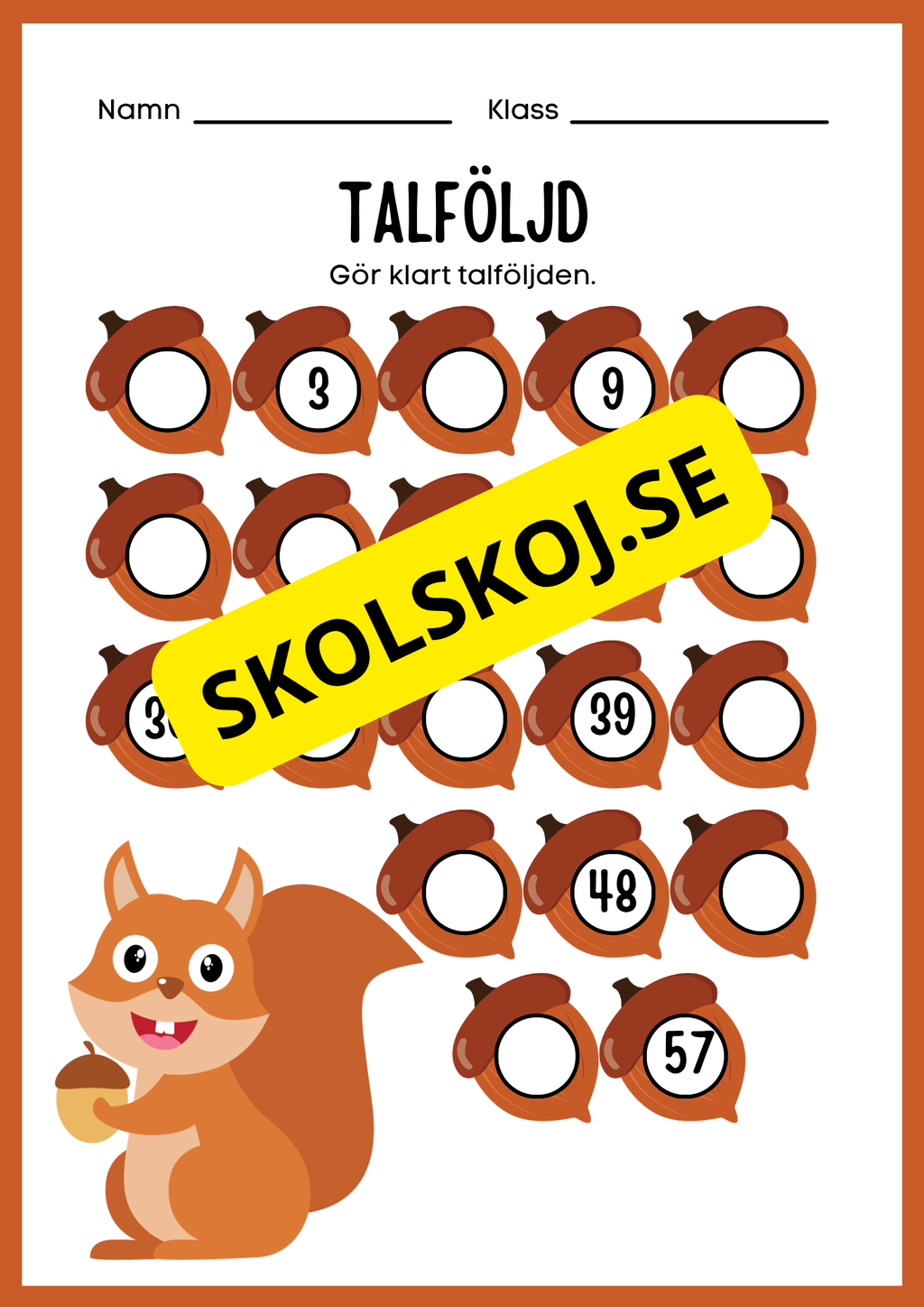 Talföljder - Årskurs 1 - 3
