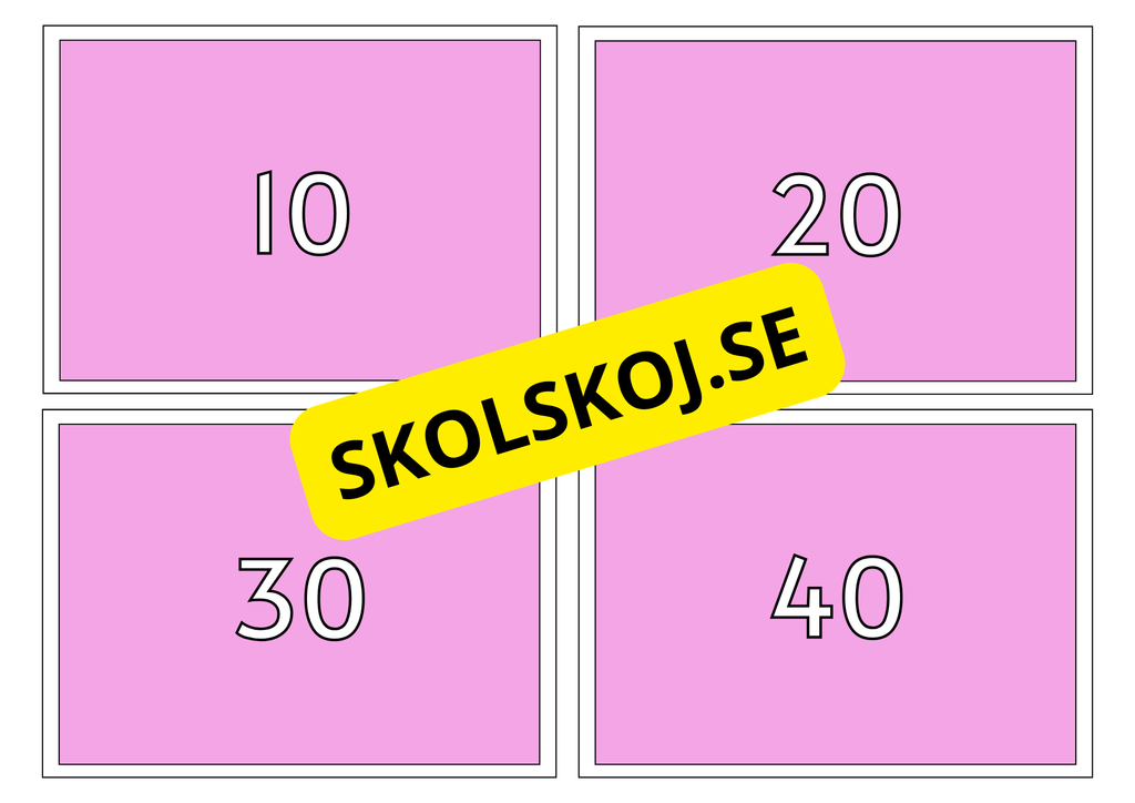 Tians tabell - flashkort
