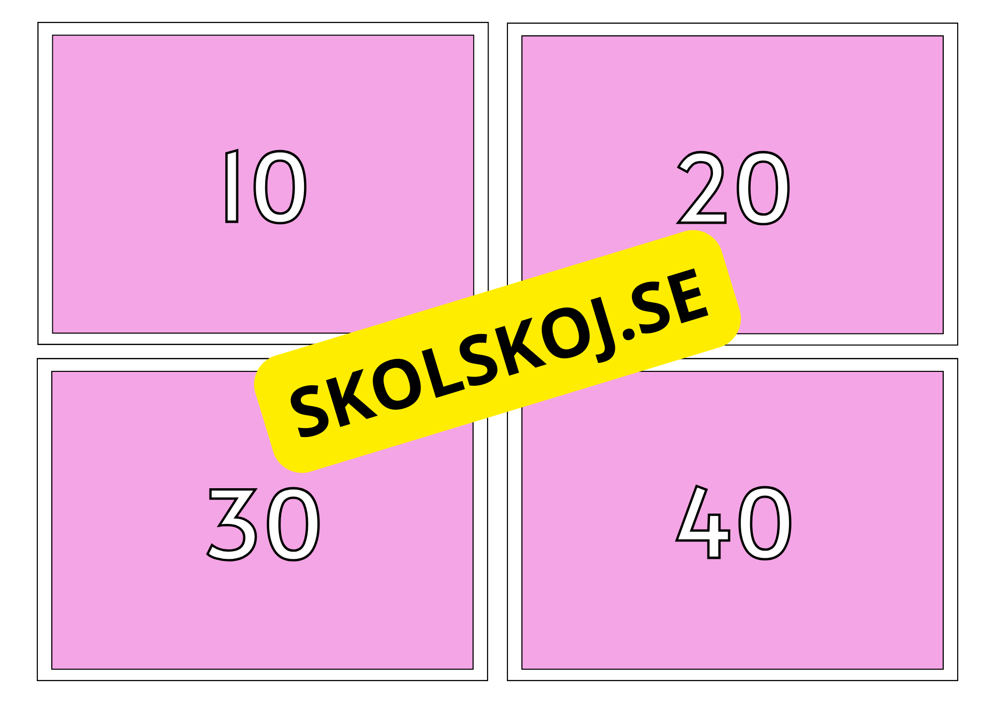 Tians tabell - flashkort