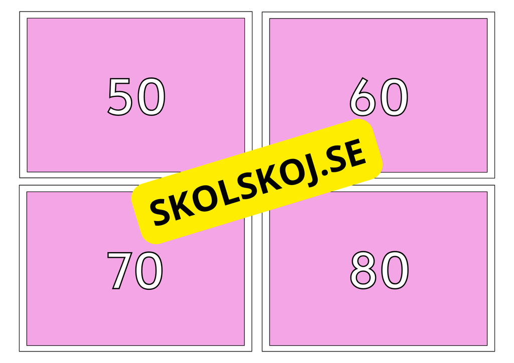 Tians tabell - flashkort