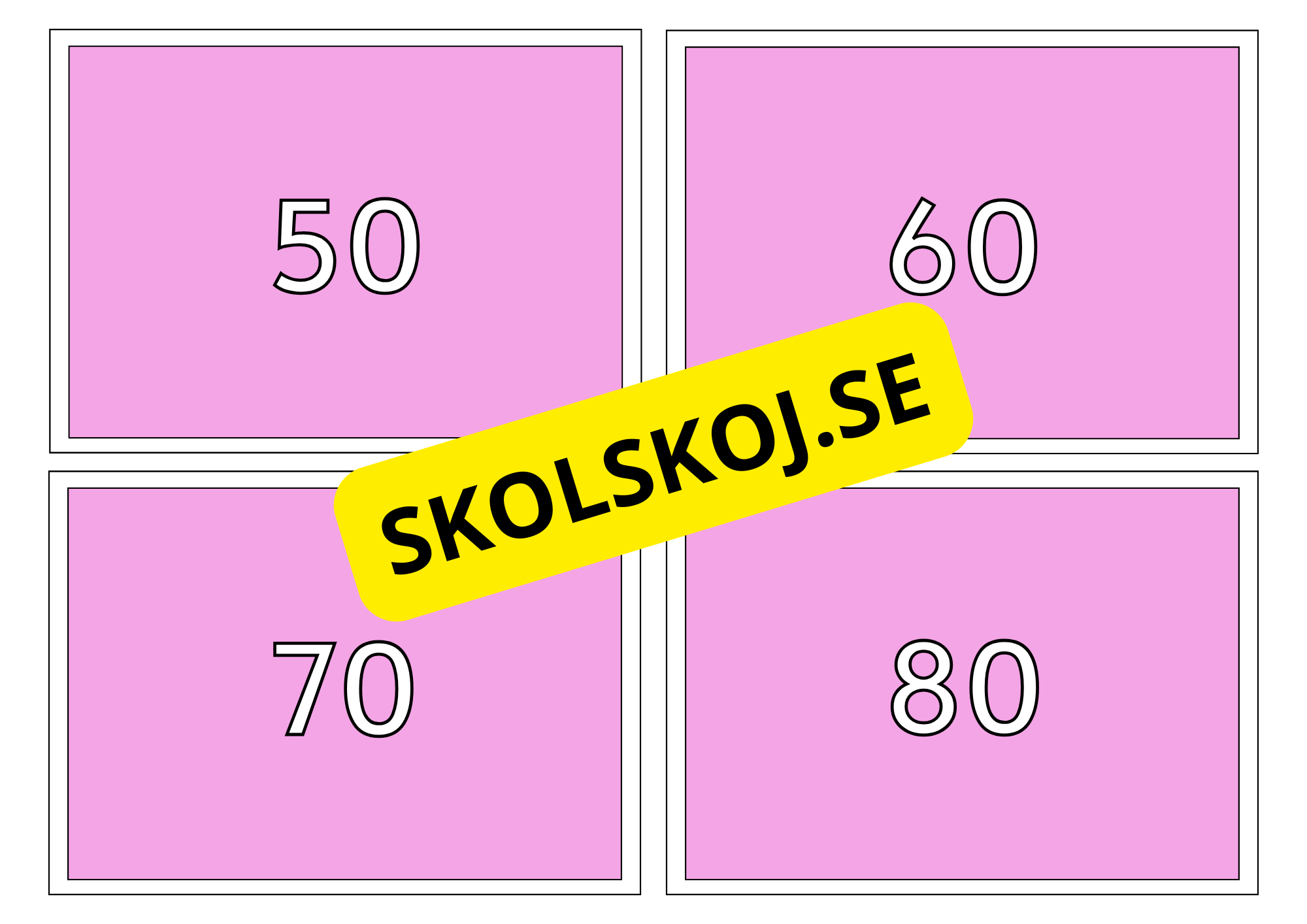 Tians tabell - flashkort