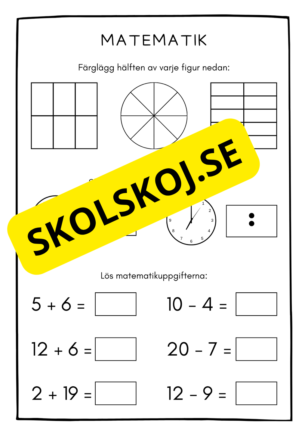 Tillbaka till skolan - Årskurs 1 - 2