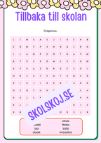 Tillbaka till skolan - Årskurs 3 - 4