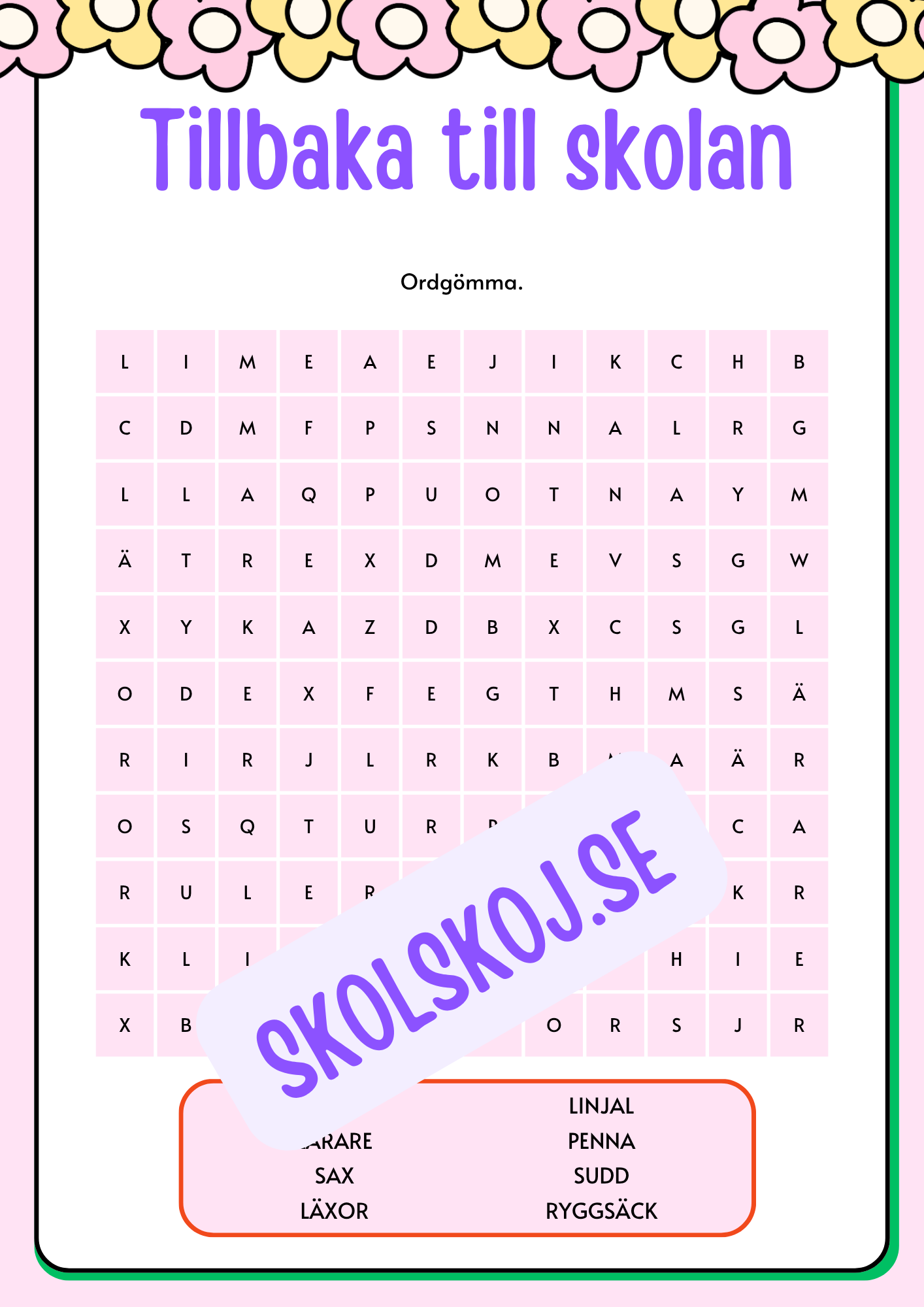 Tillbaka till skolan - Årskurs 3 - 4