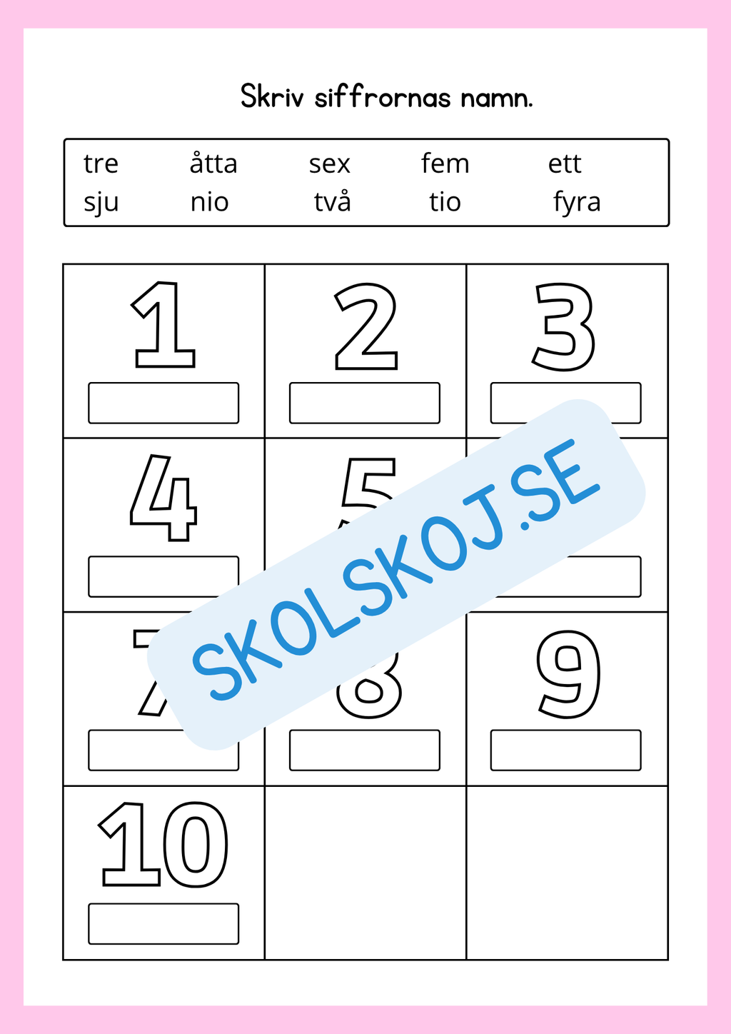 Tillsammans lär vi siffrorna 1 - 10