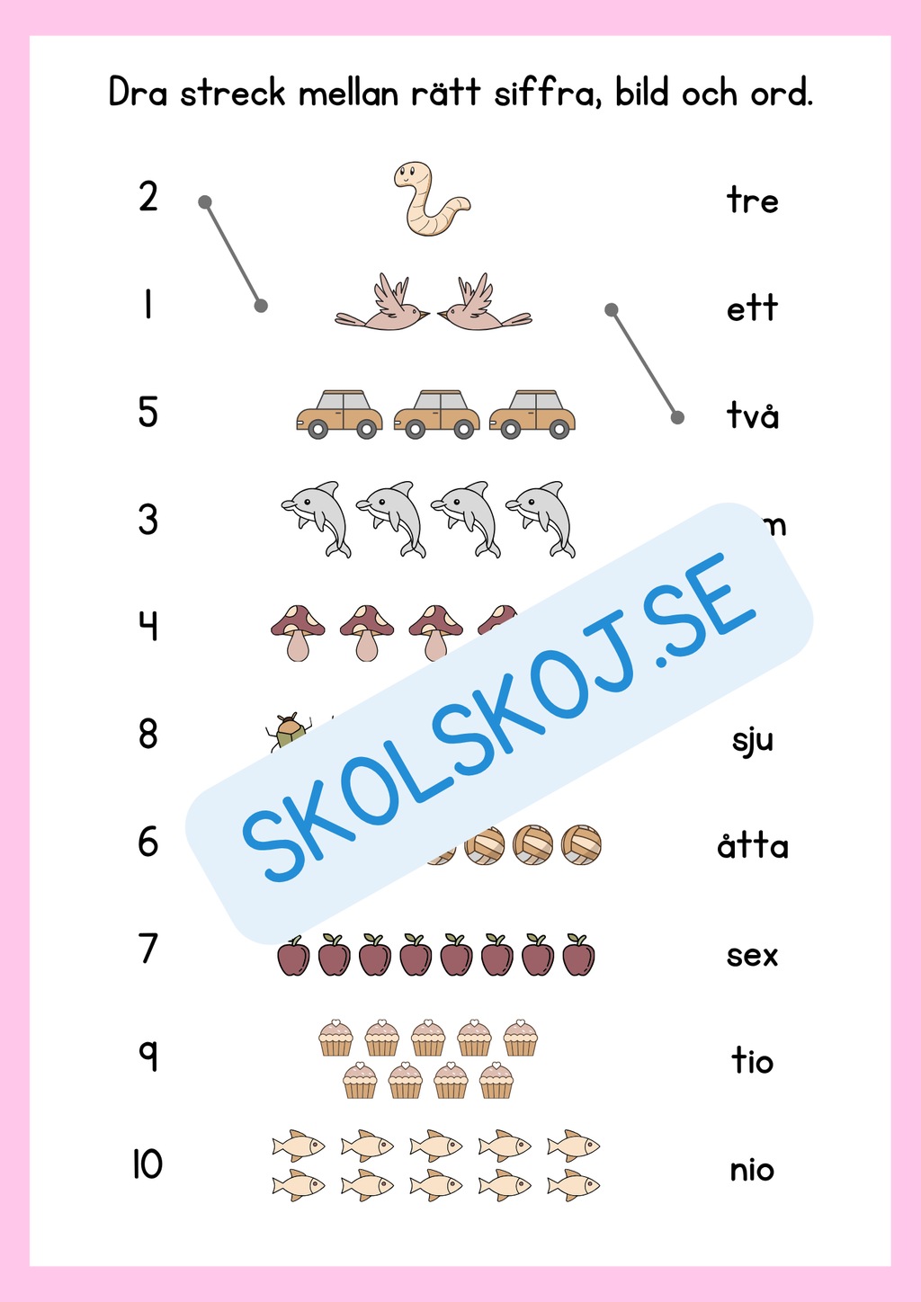 Tillsammans lär vi siffrorna 1 - 10