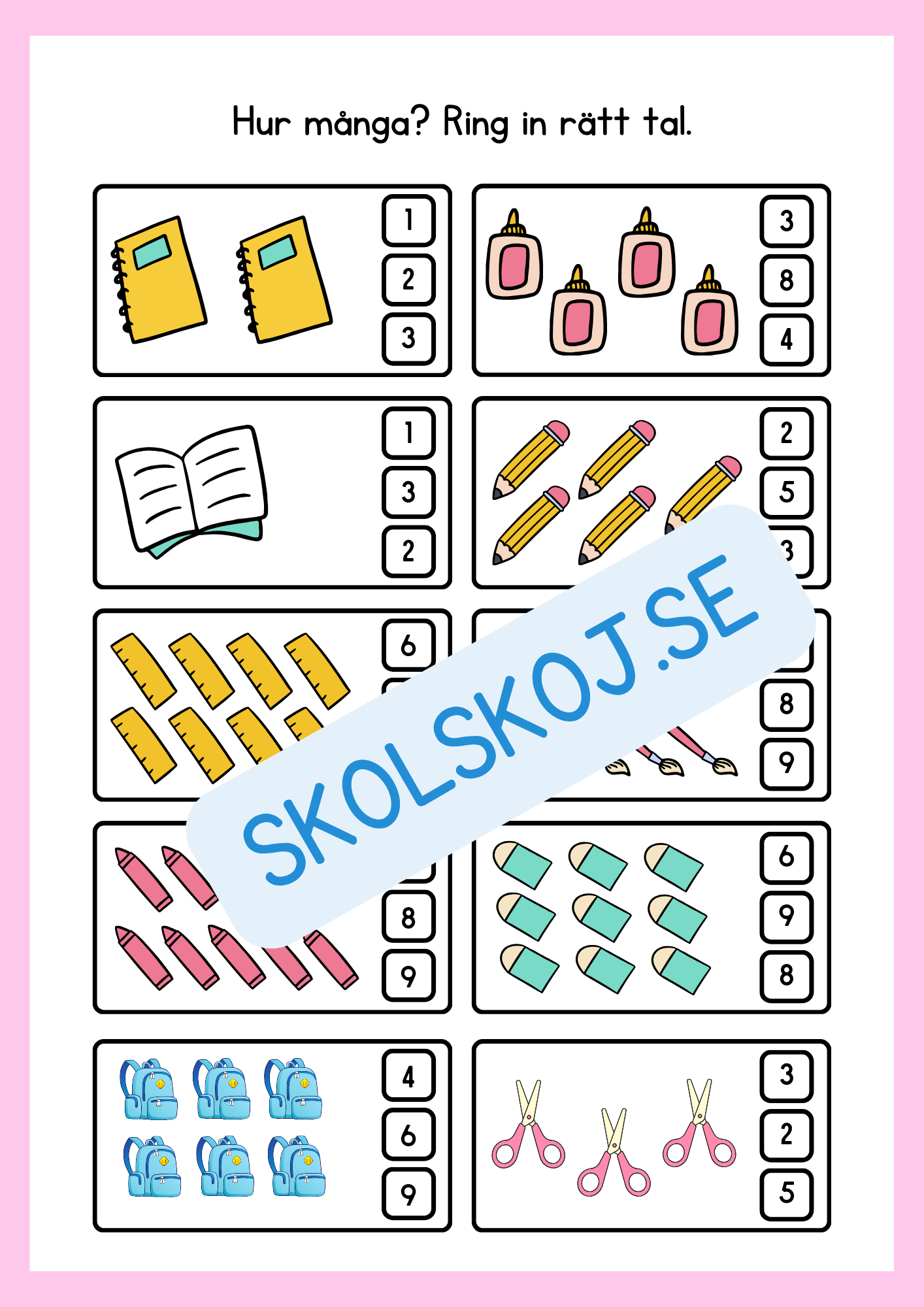 Tillsammans lär vi siffrorna 1 - 10