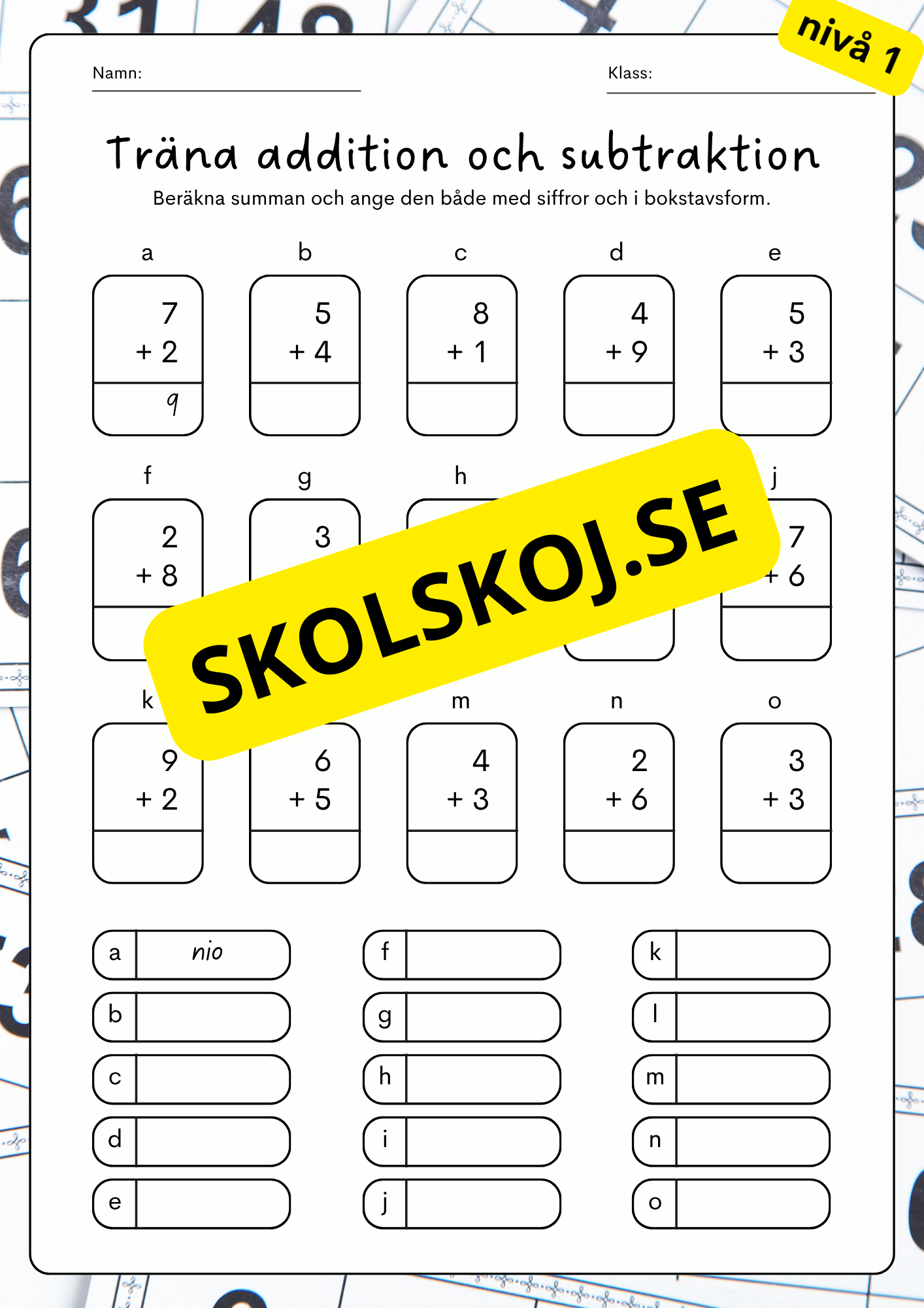 Träna addition och subtraktion