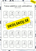 Träna addition och subtraktion