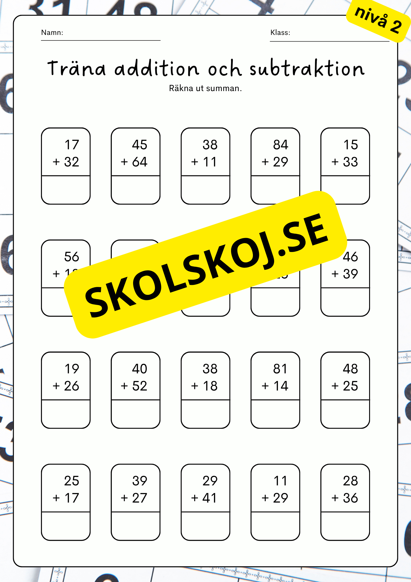 Träna addition och subtraktion