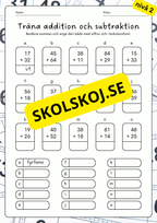 Träna addition och subtraktion