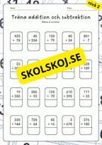 Träna addition och subtraktion