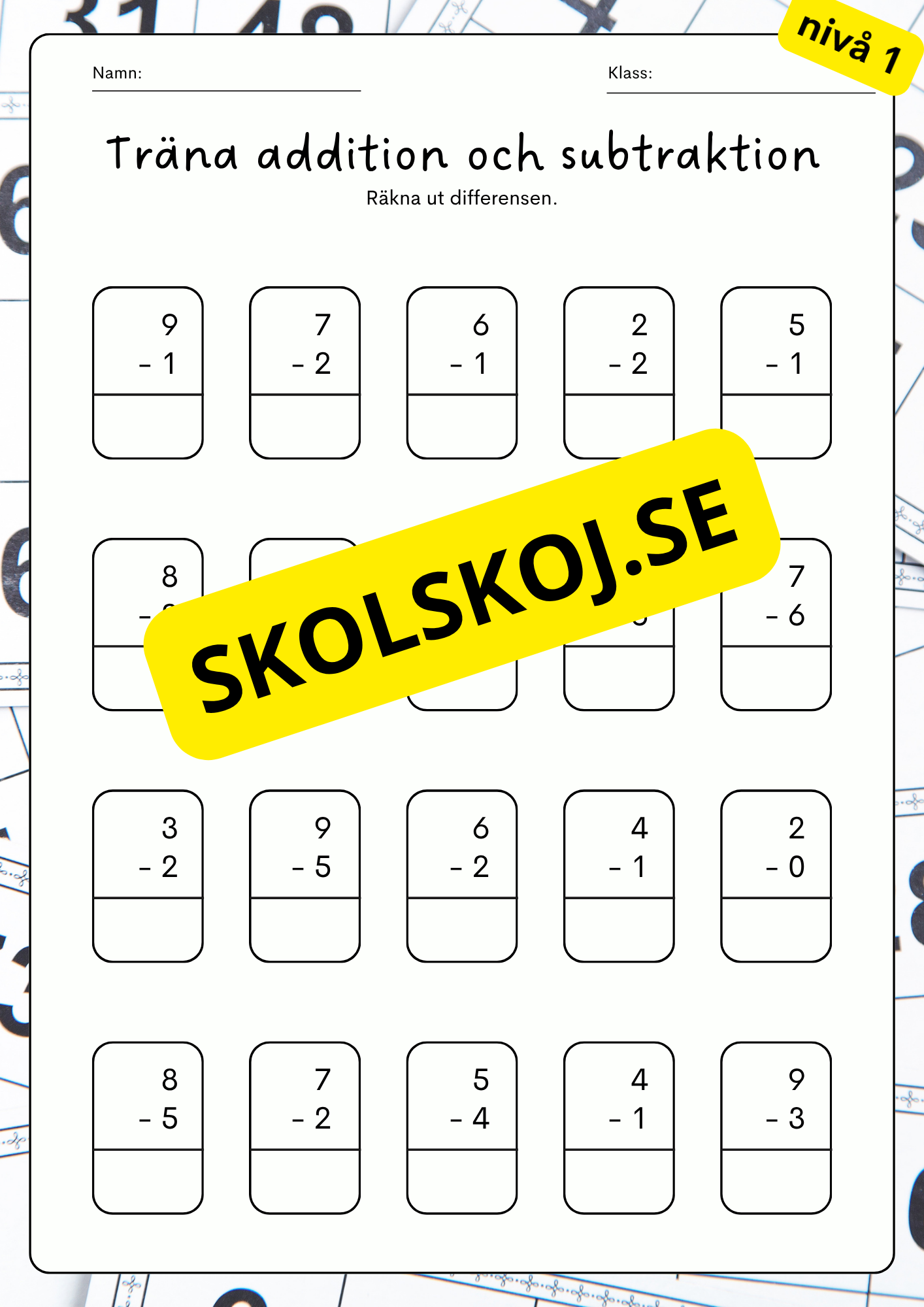 Träna addition och subtraktion