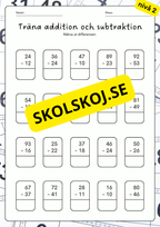 Träna addition och subtraktion