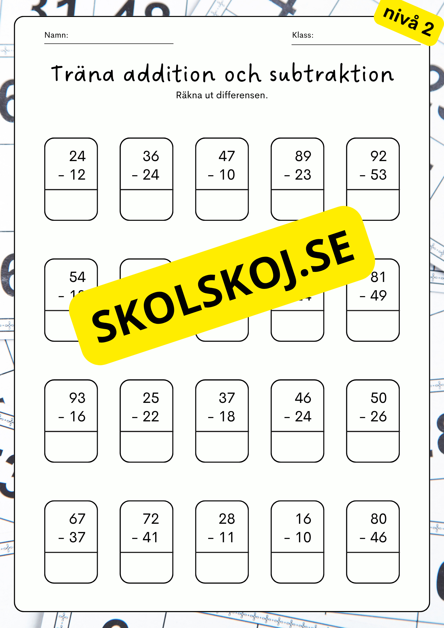 Träna addition och subtraktion
