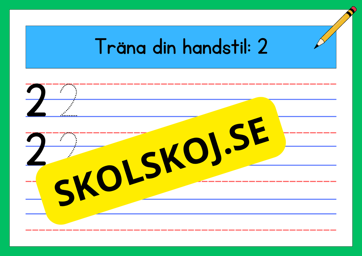 Träna din handstil - Siffror